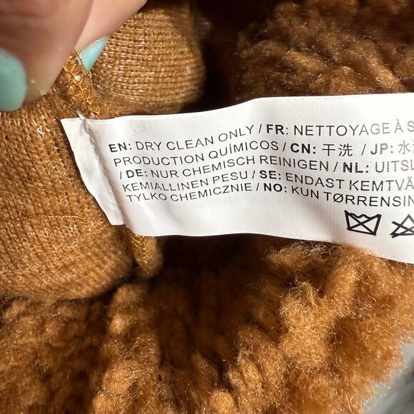 J.O.A. Brown Mock Neck Teddy Fur Pullover Sz M NWT - Picture 7 of 14